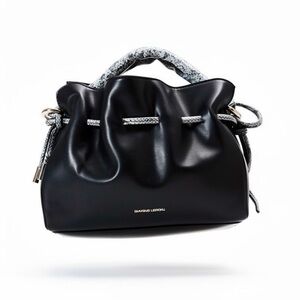 Badgley Mischka Black and Silver Satchel Snake